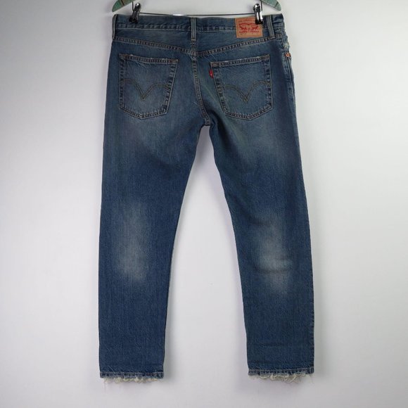 Levis 501 CT Men's Stone Washed Distressed Jeans - Picture 5 of 6
